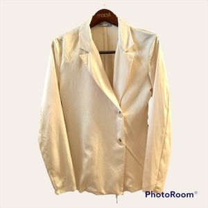 Zara Cream/ Ivory Long sleeves silk Blazer size Small